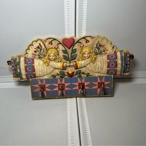 vintage Kathy Killip Demdaco 1999 Angel Key Hanger Holder Wall Plaque